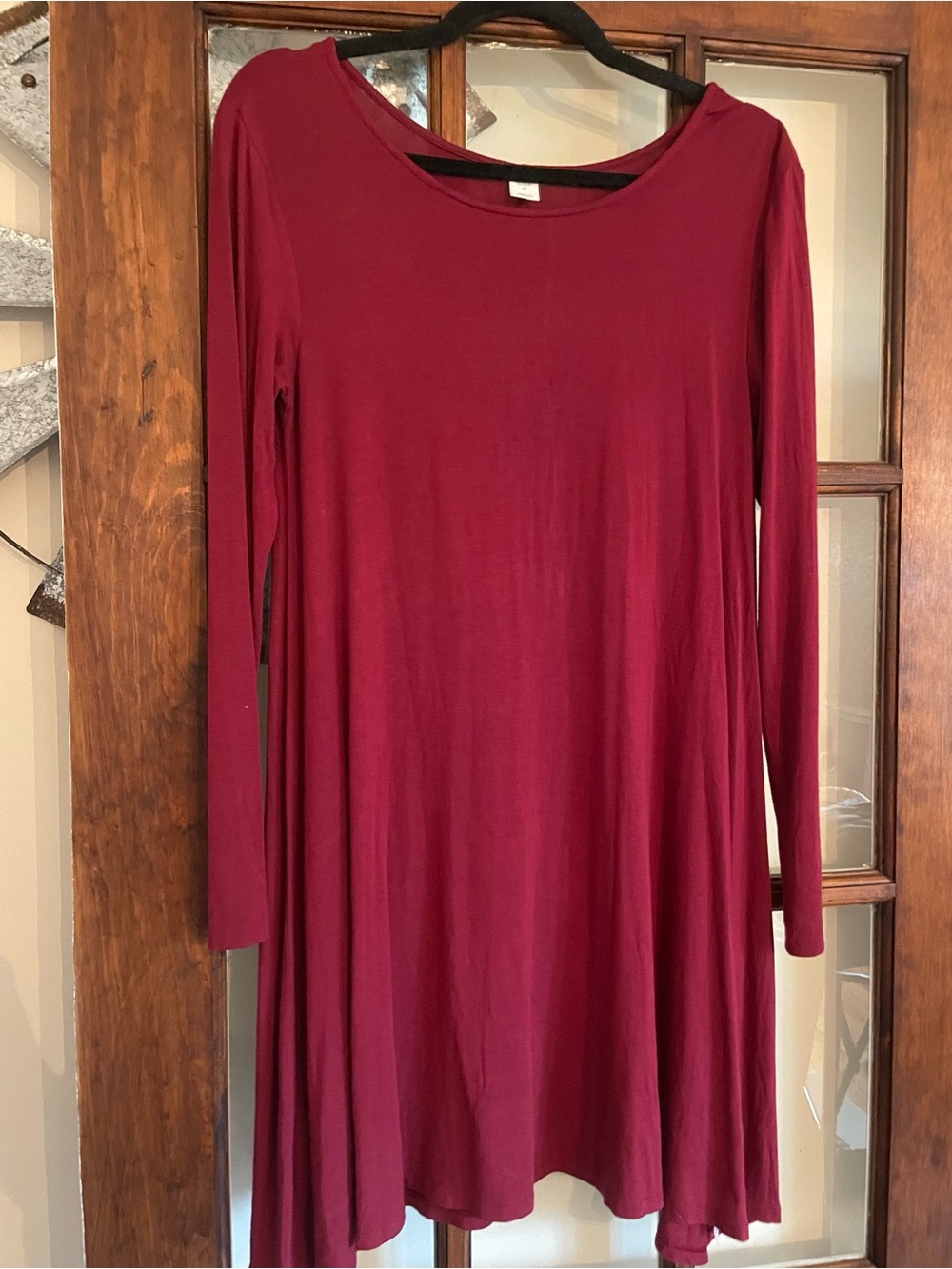 Old Navy Long Sleeve Swing Dress - Burgundy